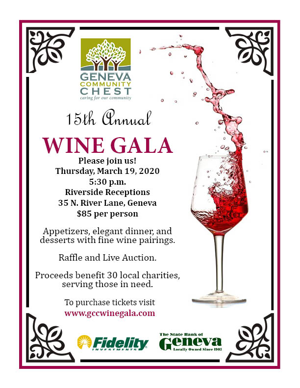 Annual Wine Gala *Cancelled – Geneva Community Chest